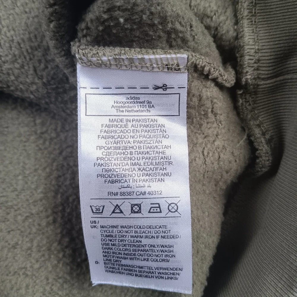 Adidas Hoodie Primegreen Men S Olive‎ Trefoil Logo Pullover Pocket